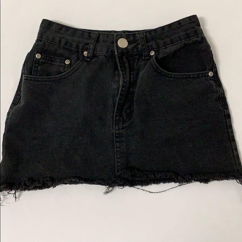 Black Denim Boohoo Skirt